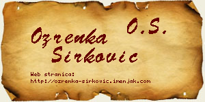 Ozrenka Sirković vizit kartica